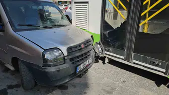 Akrabasını bıçaklayan şüpheli halk otobüsüne çarparak yakalandı