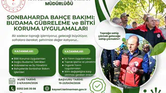 Kayseri’de sonbahar bahçe bakımı eğitimi başvuruları açıldı