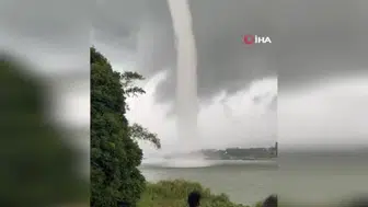 Çin'in Guangdong eyaletinde 60 metrelik dev hortum oluştu