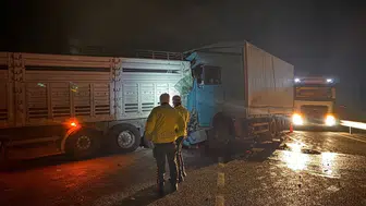 Erzincan-Erzurum kara yolunda tır ve kamyon çarpıştı: 2 yaralı