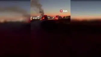 İzmir'de tırın kupa kısmı alev alev yandı