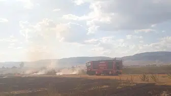 Çivril'de tarım arazisinde yangın çıktı, kontrol altına alındı