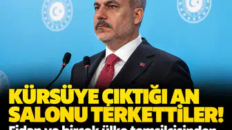Bakü'de Herzog kürsüye çıktı, Hakan Fidan temsilcilerle salonu terk etti