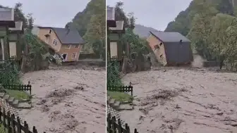 Sapanca'da korkutan tablo: taşan dere evi yuttu, ekipler seferber oldu