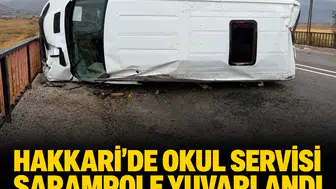 Kayganlaşan virajı alamayan öğrenci servisi devrildi: 12 çocuk hastaneye kaldırıldı