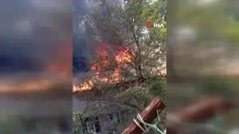 Kolludere köyünde kereste atölyesi yangını ev ve mezarlığa zarar verdi