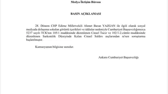 Cumhuriyet Başsavcılığı, CHP'li vekil Yazgan hakkında taciz suçlamasıyla soruşturma başlattı