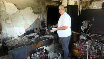 Hatay'da patlamalarla başlayan yangında anne ve oğlu yaralandı