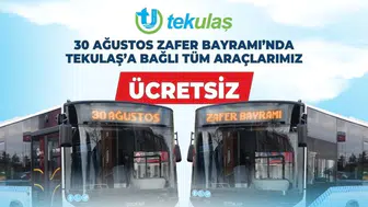Tekirdağ'da Zafer Bayramı'na özel ulaşım kolaylığı: bütün araçlar ücretsiz