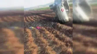 Kontrolden çıkan ticari araç tarlaya uçtu: İki kişi yaralandı