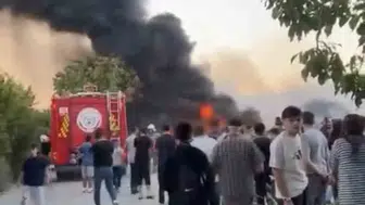 Bursa'da hurdalık alanda çıkan yangın paniğe neden oldu