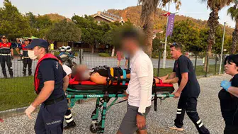 Fethiye açıklarında ticari yat kazasında yaralanan vatandaşa tıbbi yardım