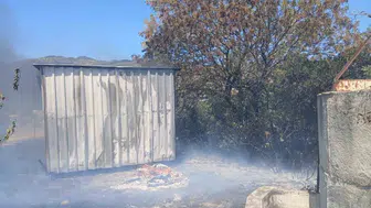 Karpuzlu'daki zeytinlik alanda çıkan yangın itfaiye ekiplerince hızlıca kontrol altına alındı