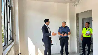 Kemah’ta inşaatı süren emniyet hizmet binasında inceleme yapıldı