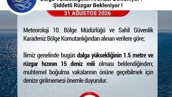 Samsun'da dalga uyarısı: Karadeniz'e girmeyin