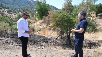 Manisa'da yıldırım düşmesi sonucu yangın, tankerler sayesinde kontrol altına alındı