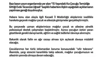 Bakanlık, tecavüz iddiasında bulunan 15 yaşındaki kız için hukuki süreçte yanlarında olacak