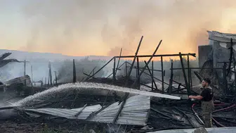 Bursa'daki çiftlikte yangın paniği: Dron ile havadan görüntülendi
