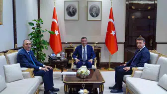 Fırat Üniversitesi rektörü Göktaş, Cumhurbaşkanı yardımcısı Yılmaz ile bir araya geldi