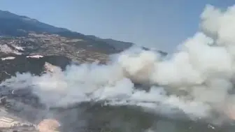 Sındırgı'daki orman dışı yangına hava ve karadan müdahale sürüyor