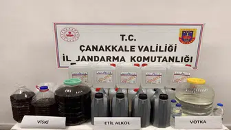 Çanakkale'de kaçak alkol operasyonunda çok sayıda ürün ele geçirildi