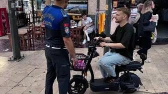Ordu’da kapalı caddelerde yaya güvenliği için motosiklet ve bisiklet denetimi