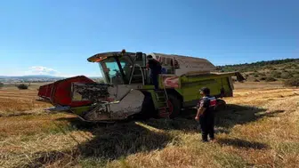 Bolu'da jandarma, hasat döneminde yangın riskine karşı tarlalarda denetim yaptı