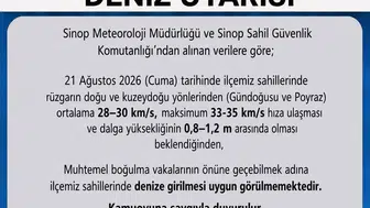 Türkeli'de tehlike uyarısı: Denize girilmemesi önerildi