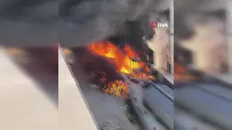 Malatya'daki konteyner kentte yangın paniği