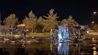 Kayseri'deki trafik kazasında büyük bir facianın eşiğinden dönüldü