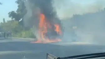 Eskişehir çevre yolunda çıkan araç yangını paniğe neden oldu