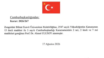 Zonguldak Bülent Ecevit Üniversitesi rektörlüğüne yeni atama: Prof. Dr. Ahmet Ulusoy görevde