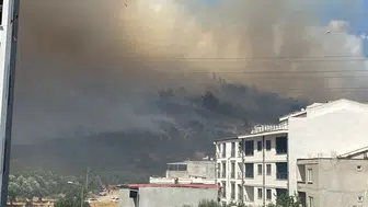 Kazdağları'nda devam eden yangına havadan müdahale sürüyor