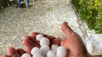 Mersin'in Erdemli ilçesinde dolu yağışı tarım alanlarını tehdit etti