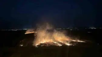 Osmaniye'de mısır tarlasındaki anız yangını itfaiye ekipleri tarafından kontrol altına alındı