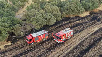 Çivril’de çıkan yangın 100 dönüm alanı küle çevirdi