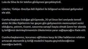 Erdoğan ve Silva'nın telefon görüşmesinde ikili ilişkiler değerlendirildi