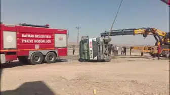Batman'da beton mikseri devrildi, sürücü hafif yaralandı