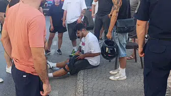 Kameralarda yer alan kaza anı: motosiklet sürücüsü yaralandı