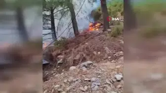 Alanya'da yıldırım düşmesi orman yangınına neden oldu