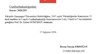 Eskişehir osmangazi üniversitesi yeni rektörüne kavuştu: Prof. Dr. Emine Gümüşsoy atanarak görevine başladı