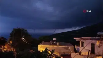 Hatay'da denizde oluşan çifte hortum zevkle görüntülendi