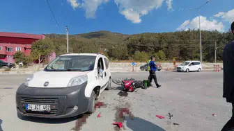 Mudurnu'da motosiklet ve otomobil çarpıştı: 1 kişi ağır yaralı