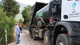 Sinop'ta ulaşım konforunu artıran yol çalışmaları devam ediyor