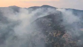 Kuyucak orman yangınında mücadele devam ediyor