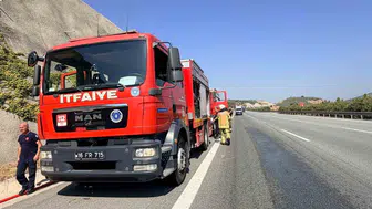 Bursa yönünde giden canlı hayvan nakil aracında yangın paniği
