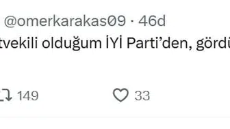 İYİ Parti'den istifa eden Ömer Karakaş, nedenini sosyal medyadan açıkladı