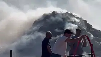 Kütahya'da çıkan yangında 400 saman balyası yanarak kül oldu