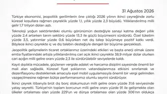 Bakan Şimşek'ten GSYH değerlendirmesi: Güçlenen makroekonomik temellerle büyüme devam ediyor