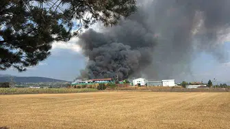 Bolu'daki geri dönüşüm tesisinde yangın: itfaiye ekipleri seferber oldu